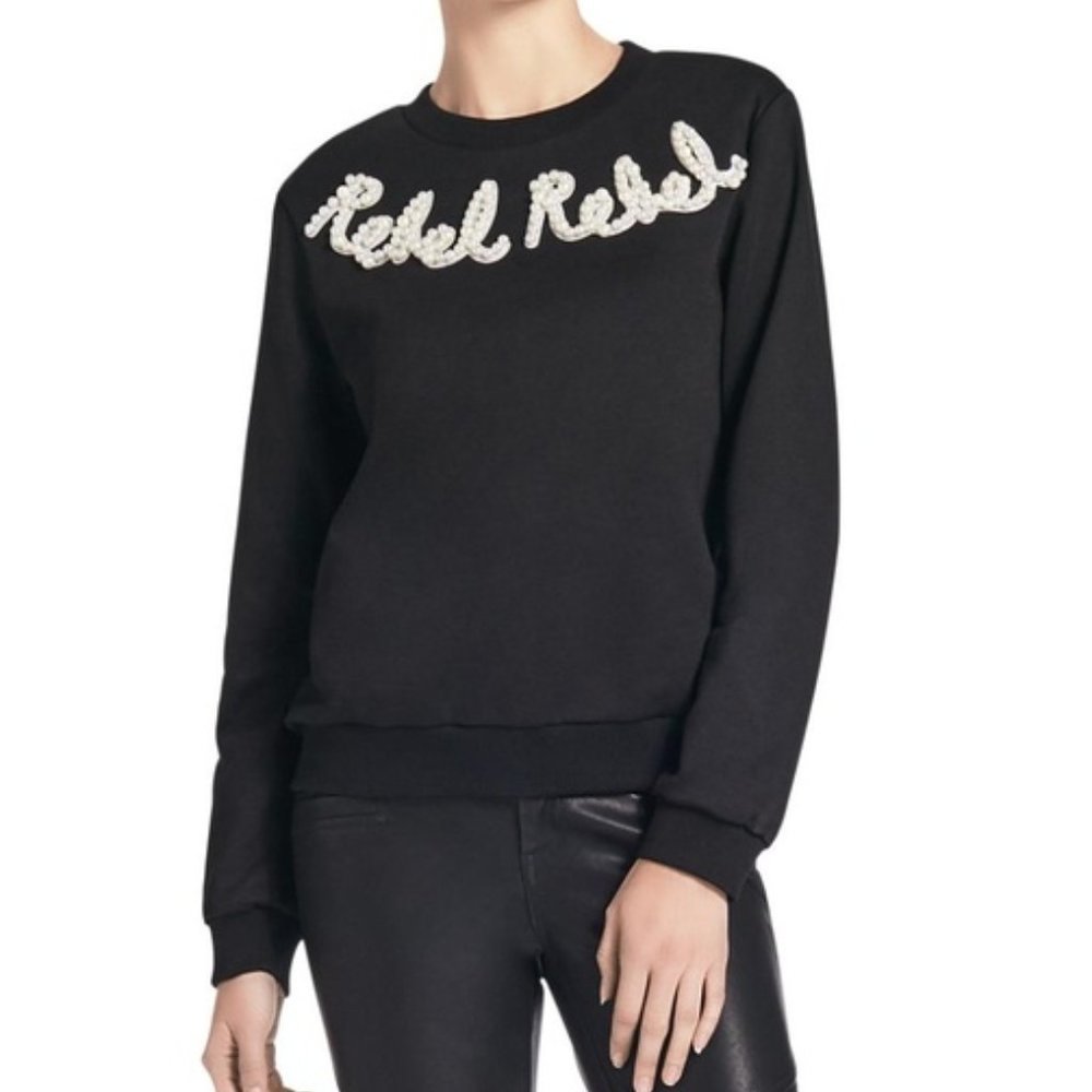 Endless Rose Rebel Rebel Black Sweatshirt SZ S